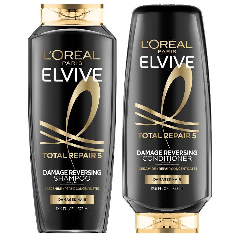slide 1 of 9, L'Oreal Paris Total Repair 5 Shampoo and Conditioner Set - 25.2 fl oz: Paraben-Free, For Dry Hair, Daily Use, 25.2 fl oz