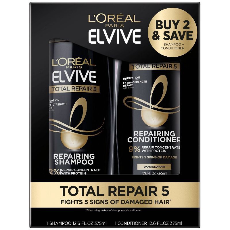 slide 1 of 8, L'Oreal Paris Total Repair 5 Shampoo and Conditioner Set - 25.2 fl oz, 25.2 fl oz