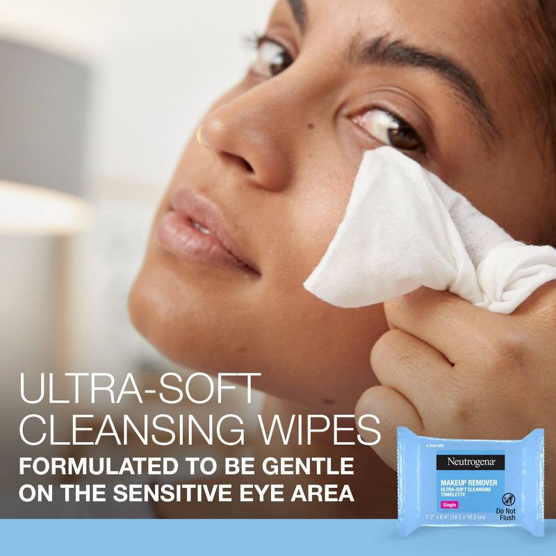 slide 5 of 8, Neutrogena Facial Cleansing Makeup Remover Wipes Singles - 20ct, 20 ct
