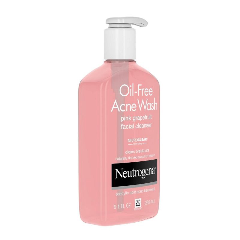 slide 5 of 6, Neutrogena Oil-Free Salicylic Acid Pink Grapefruit Pore Cleansing Acne Face Wash with Vitamin C - 9.1 fl oz, 9.1 fl oz