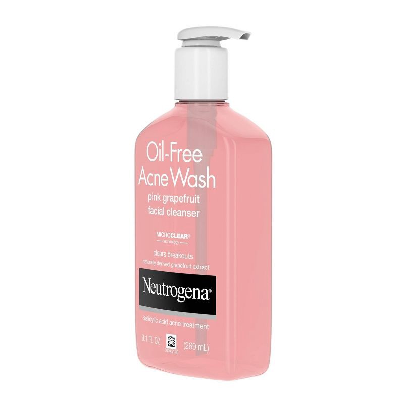 slide 6 of 6, Neutrogena Oil-Free Salicylic Acid Pink Grapefruit Pore Cleansing Acne Face Wash with Vitamin C - 9.1 fl oz, 9.1 fl oz