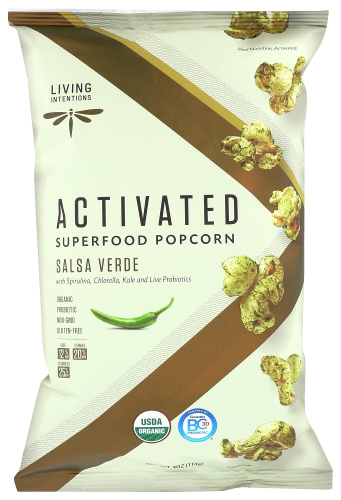 slide 1 of 1, Living Intentions Salsa Verde Superfood Popcorn, 4 oz