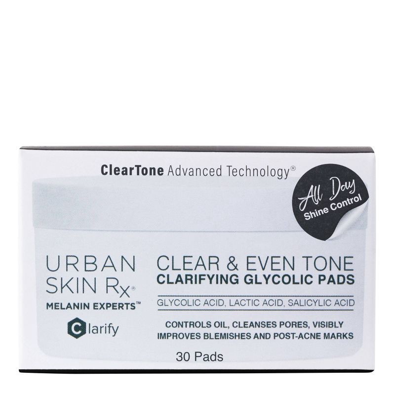 slide 2 of 7, Urban Skin Rx Clear & Even Tone Clarifying Glycolic Face Pads - 30ct, 30 ct