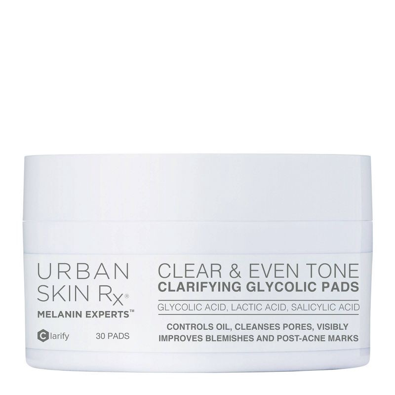 slide 1 of 7, Urban Skin Rx Clear & Even Tone Clarifying Glycolic Face Pads - 30ct, 30 ct