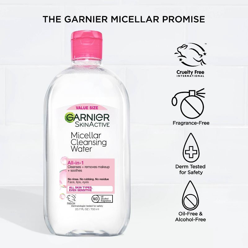 slide 5 of 11, Garnier Micellar Water Hydrating Facial Cleanser & Makeup Remover - Pore Cleansing - 23.7 fl oz, 23.7 fl oz