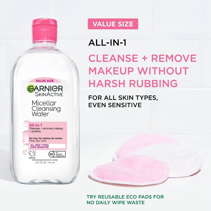 slide 10 of 11, Garnier Micellar Water Hydrating Facial Cleanser & Makeup Remover - Pore Cleansing - 23.7 fl oz, 23.7 fl oz