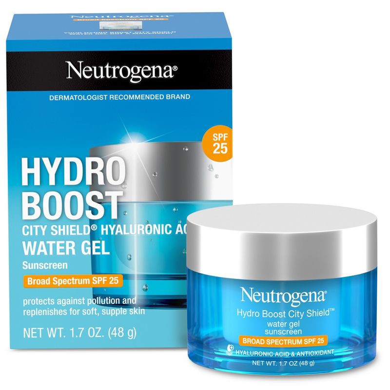slide 1 of 8, Neutrogena Hydro Boost City Shield Water Face Gel with SPF 25 - 1.7oz, 1.7 oz