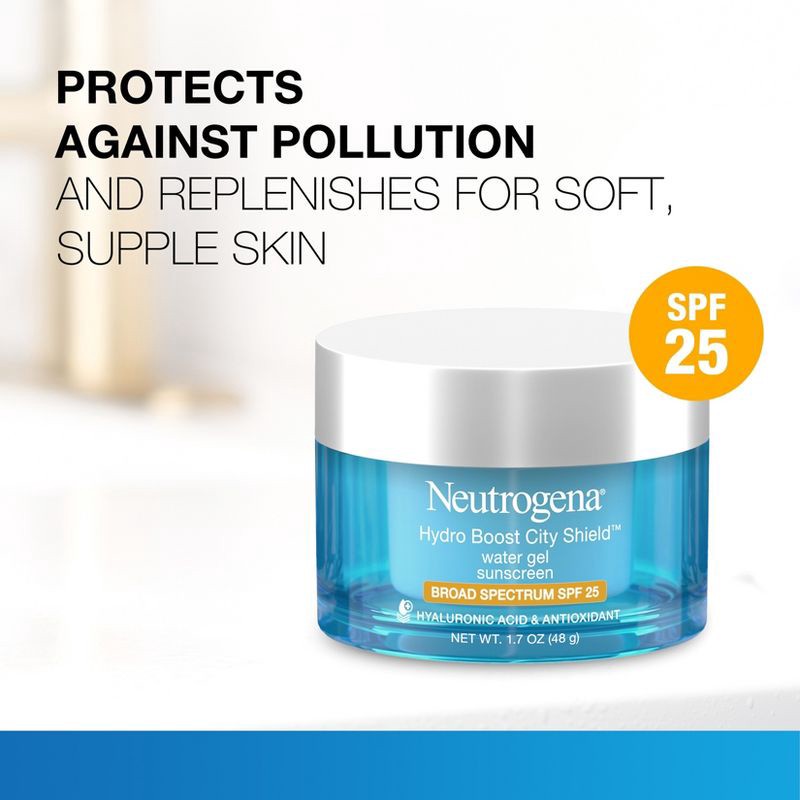 slide 3 of 8, Neutrogena Hydro Boost City Shield Water Face Gel with SPF 25 - 1.7oz, 1.7 oz