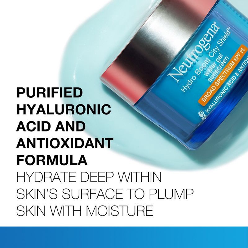 slide 4 of 8, Neutrogena Hydro Boost City Shield Water Face Gel with SPF 25 - 1.7oz, 1.7 oz