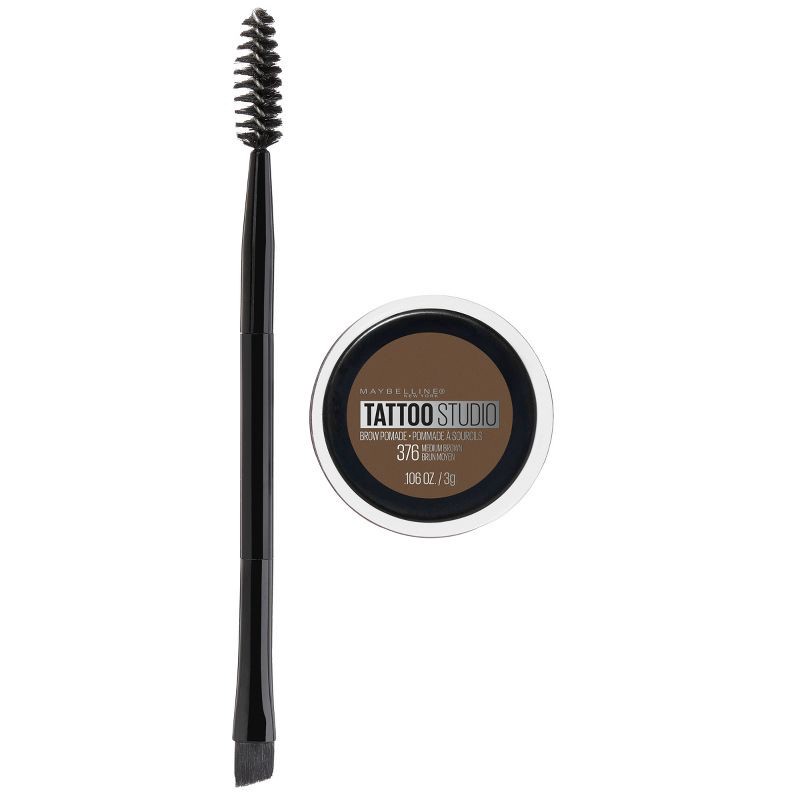 slide 1 of 6, Maybelline Tattoo Studio Waterproof Brow Pomade 376 Medium Waterproof Brown - 0.11oz, 0.11 oz