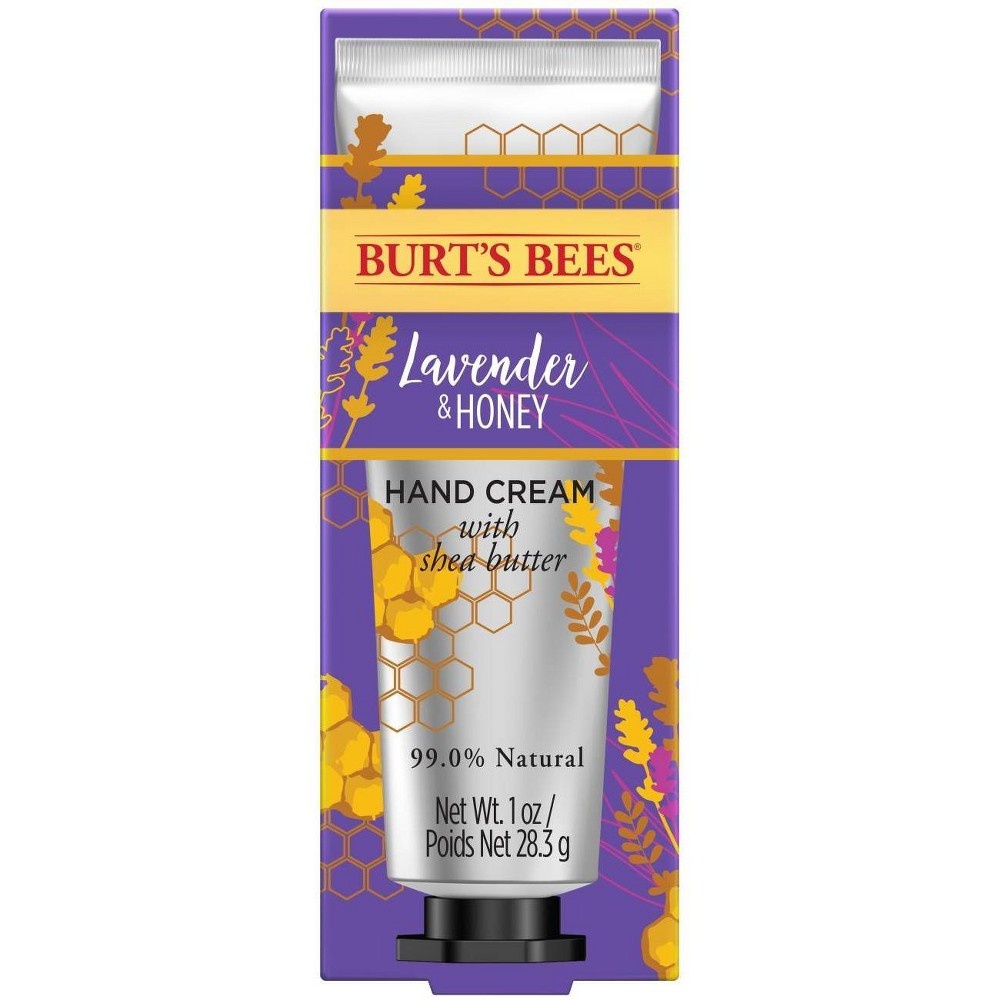 slide 3 of 9, Burt's Bees Shea Butter Lavender and Honey Hand Cream, 1 oz