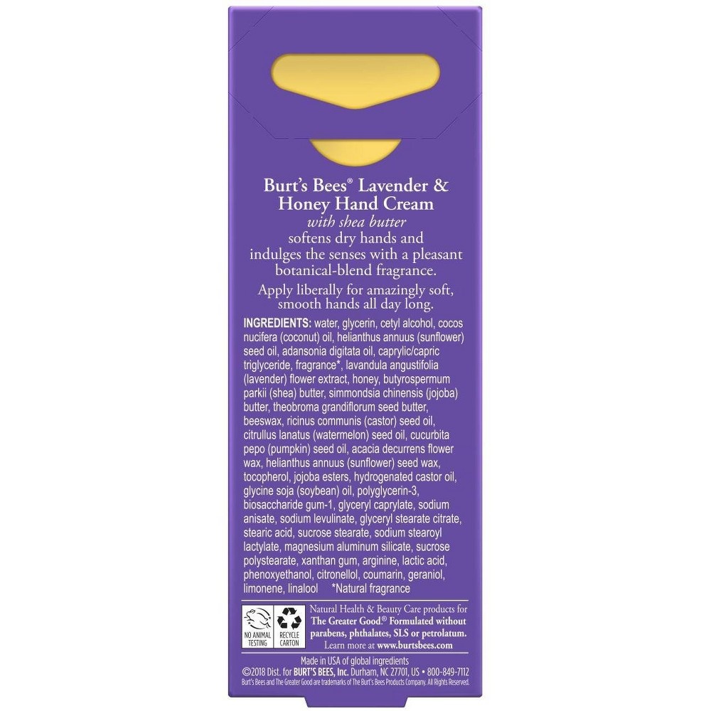 slide 5 of 9, Burt's Bees Shea Butter Lavender and Honey Hand Cream, 1 oz