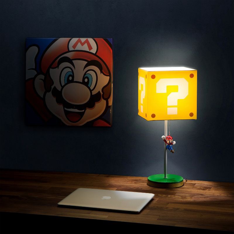 slide 3 of 5, 14" Nintendo Super Mario Block Table Lamp, 1 ct