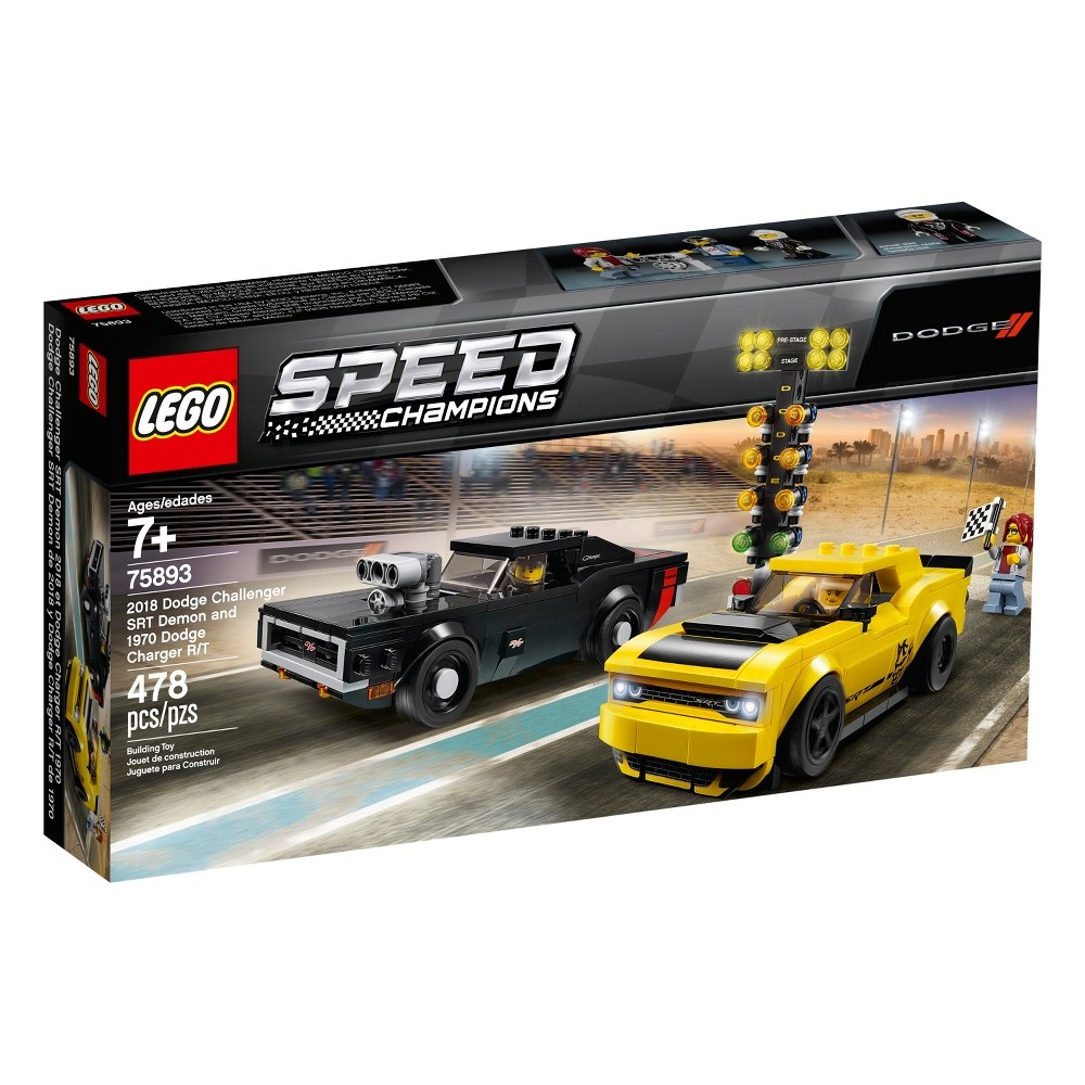 slide 3 of 7, LEGO Speed Champions 2018 Dodge Challenger SRT Demon and 1970 75893, 1 ct