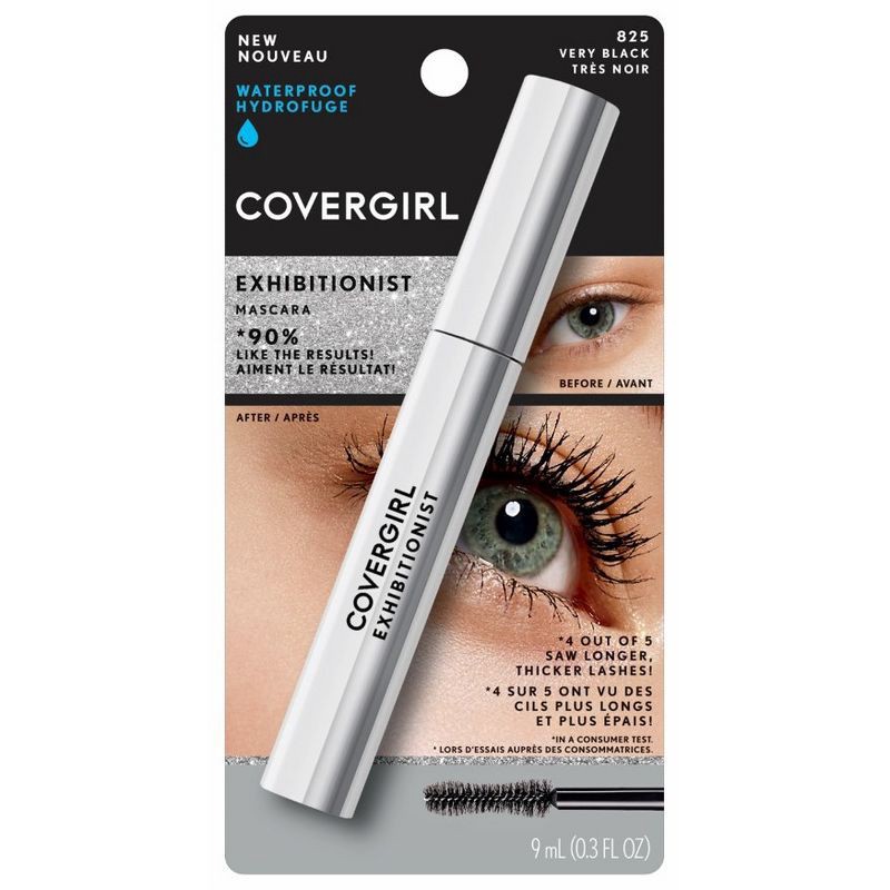 slide 1 of 3, COVERGIRL Exhibitionist Mascara 825 Waterproof Very Black - 1.15 fl oz, 0.3 fl oz