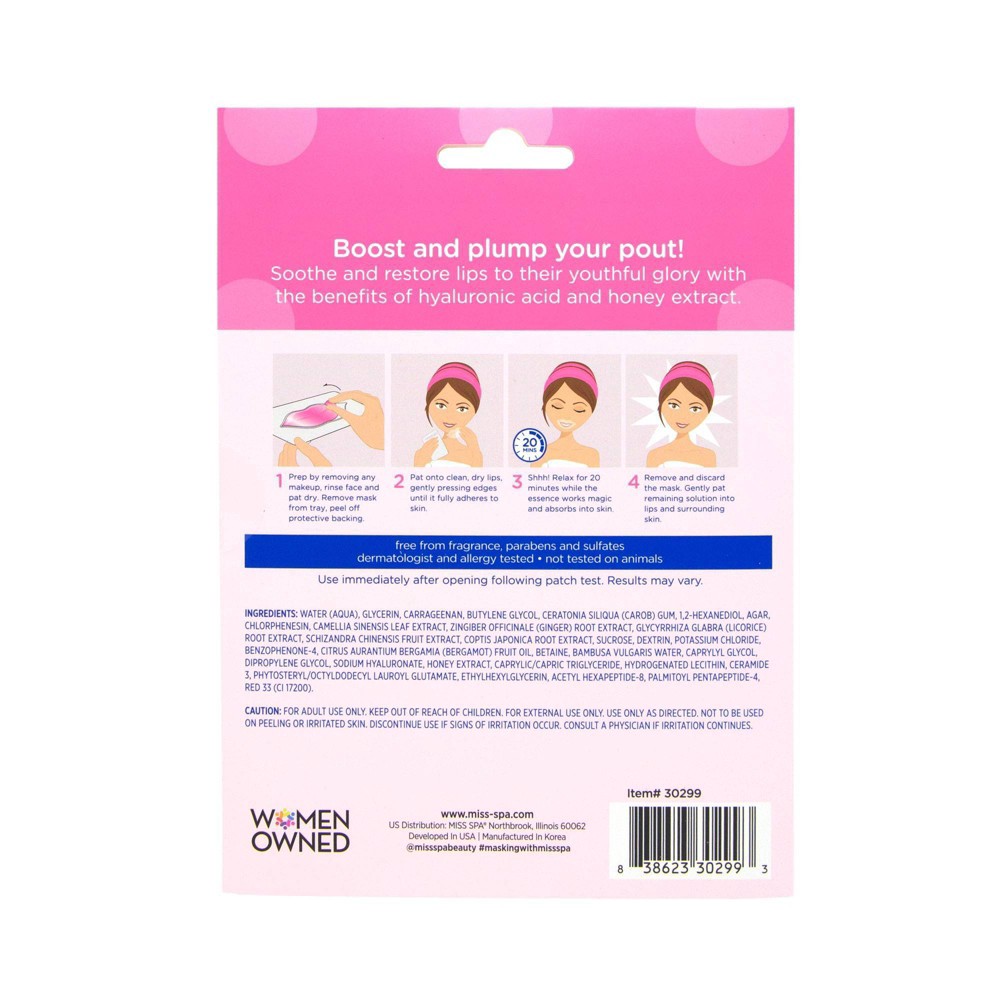 slide 2 of 4, Miss Spa Hydrate and Boost Hydrogel Lip Mask - 1ct/0.35oz, 1 ct, 0.35 oz