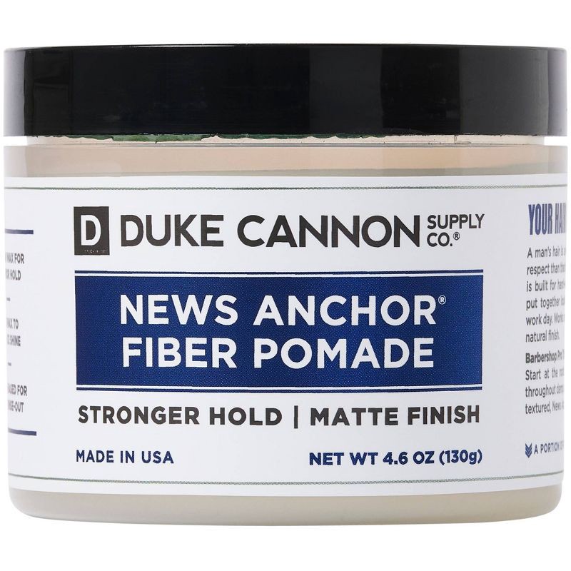 slide 1 of 8, Duke Cannon Supply Co. Duke Cannon News Anchor Fiber Pomade - Strong Hold, Matte Hair Styling Pomade for Men - 4.6 oz, 4.6 oz