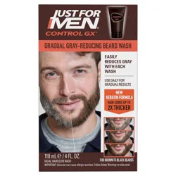 Just For Men Control GX Beard Wash 4 fl oz: Hair Coloring Cream, For All Hair Types, Beard And Mustache Use