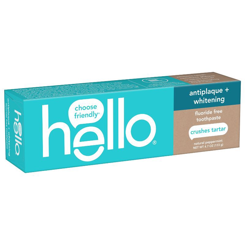 slide 11 of 14, hello Antiplaque and Whitening Fluoride-Free Toothpaste , SLS Free and Vegan - 4.7oz, 4.7 oz