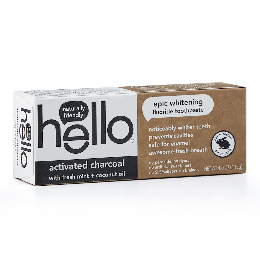 slide 2 of 11, hello Activated Charcoal Whitening Fluoride Toothpaste , sls Free and Vegan , 4oz, 4 oz