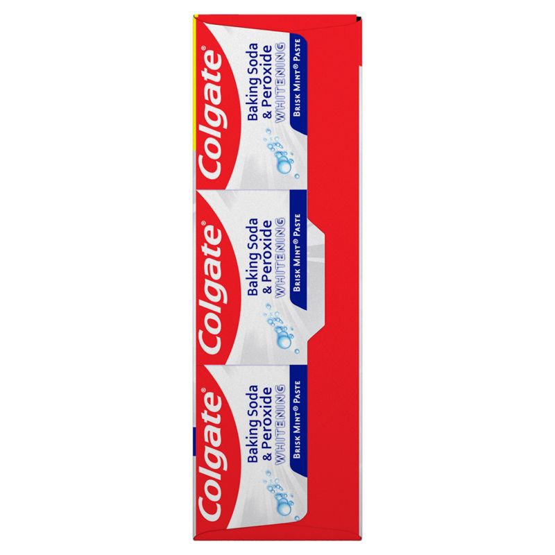 slide 5 of 5, Colgate Baking Soda and Peroxide Whitening Toothpaste Brisk Mint - 6oz/3pk, 3 ct; 6 oz