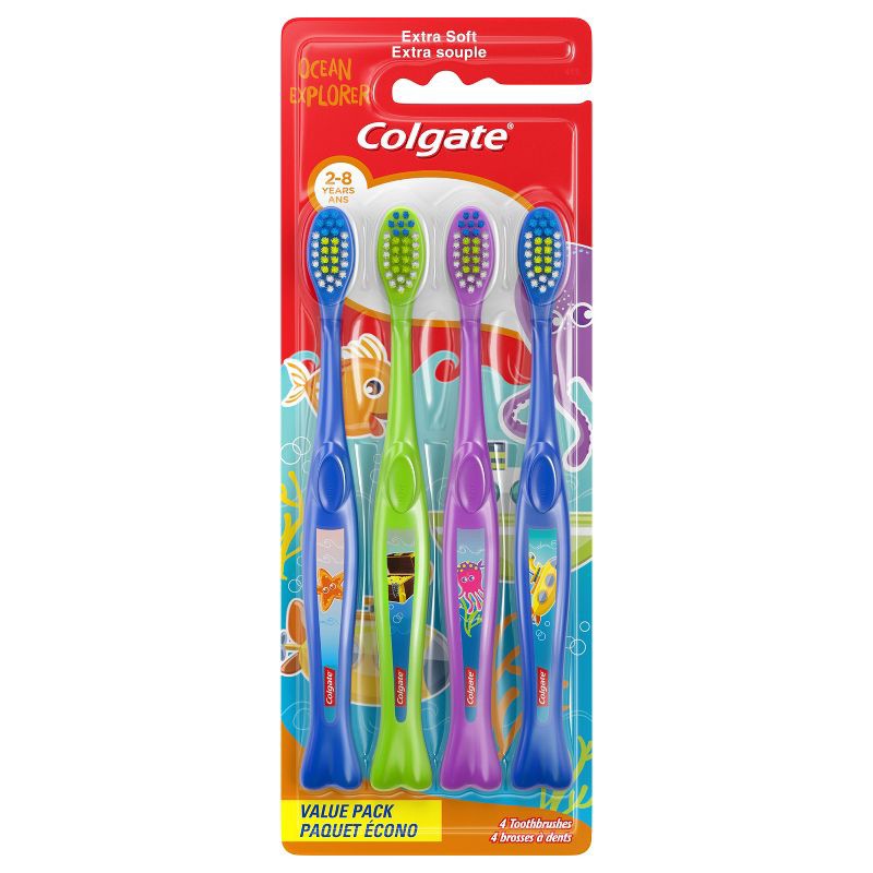slide 1 of 4, Colgate Kids' Toothbrush Value Pack - Extra Soft - Ocean Explorer - 4ct, 4 ct