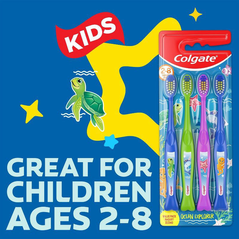 slide 6 of 10, Colgate Kids Toothbrush Value Pack Ocean Explorer Extra Soft - 4ct, 4 ct