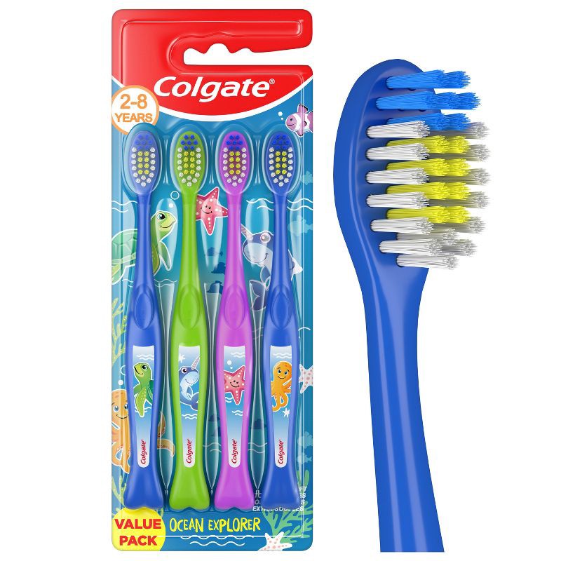 slide 1 of 10, Colgate Kids Toothbrush Value Pack Ocean Explorer Extra Soft - 4ct, 4 ct