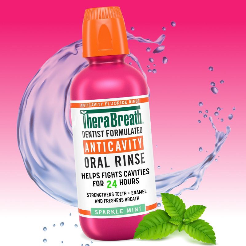 slide 2 of 10, TheraBreath Anticavity Fluoride Mouthwash - Sparkle Mint - 16 fl oz, 16 fl oz