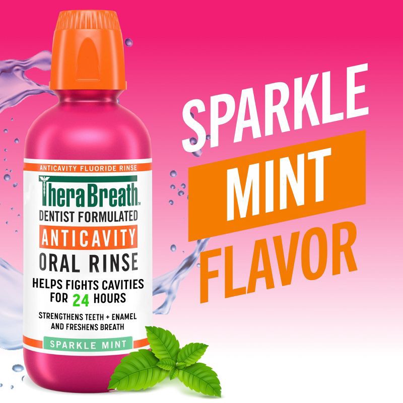 slide 3 of 10, TheraBreath Anticavity Fluoride Mouthwash - Sparkle Mint - 16 fl oz, 16 fl oz