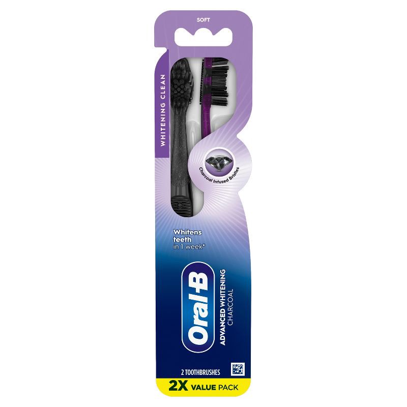 slide 6 of 9, Oral-B Charcoal Whitening Therapy Toothbrush - Soft - 2ct, 2 ct