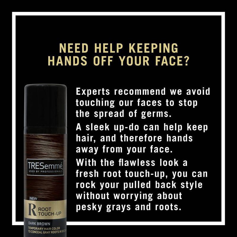 slide 5 of 8, Tresemme Root Touch-Up Temporary Dark Brown Hair Color Spray - 2.5 fl oz, 2.5 fl oz