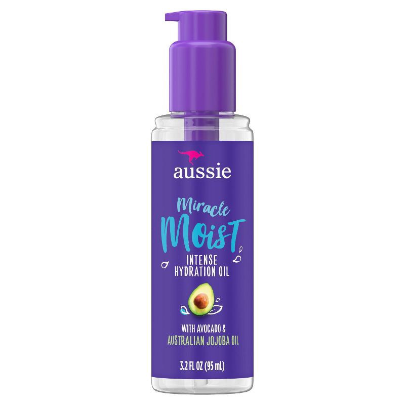 slide 1 of 7, For Dry Hair - Aussie Miracle Moist Intense Hydration Oil with Jojoba Oil - 3.2 fl oz, 3.2 fl oz