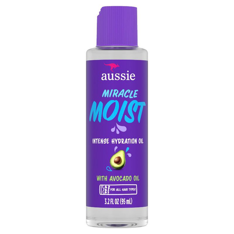 slide 7 of 8, For Dry Hair - Aussie Miracle Moist Intense Hydration Oil with Jojoba Oil - 3.2 fl oz, 3.2 fl oz