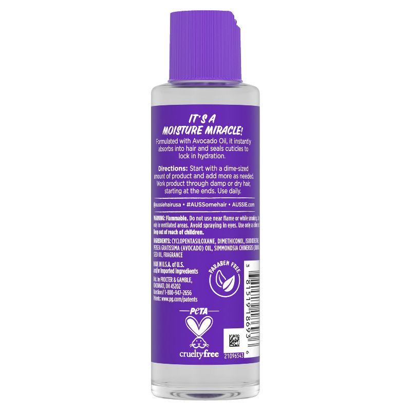 slide 8 of 8, For Dry Hair - Aussie Miracle Moist Intense Hydration Oil with Jojoba Oil - 3.2 fl oz, 3.2 fl oz