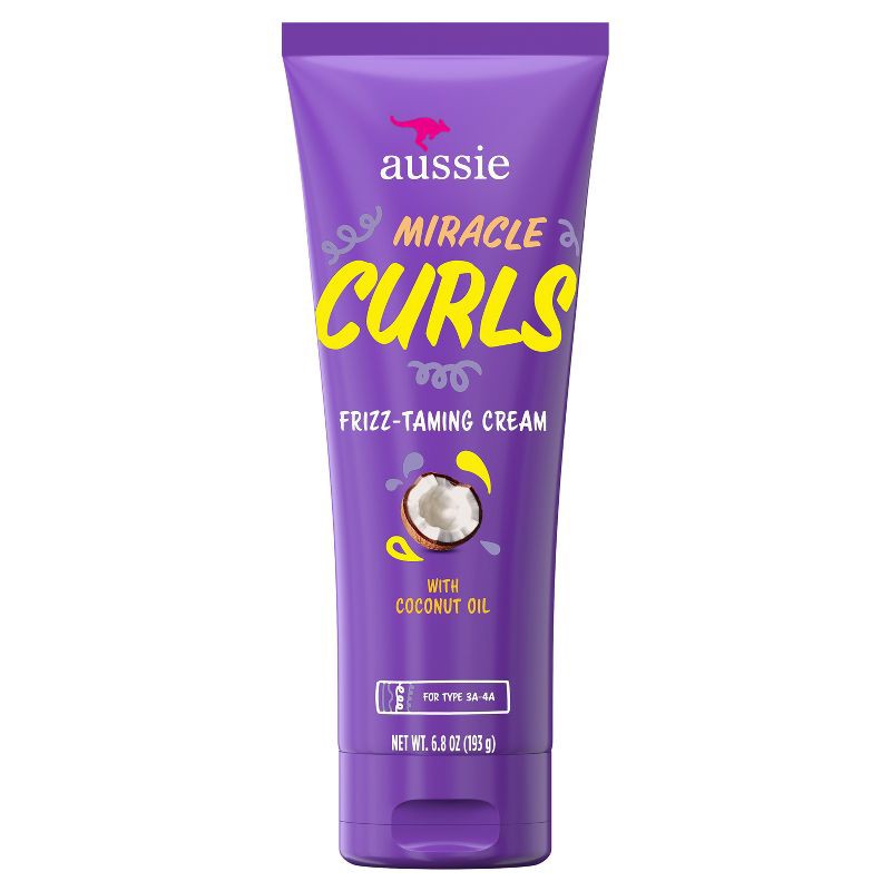 slide 2 of 9, Aussie Miracle Curls Frizz Taming Curl Cream with Coconut & Jojoba - 6.8oz, 6.8 oz