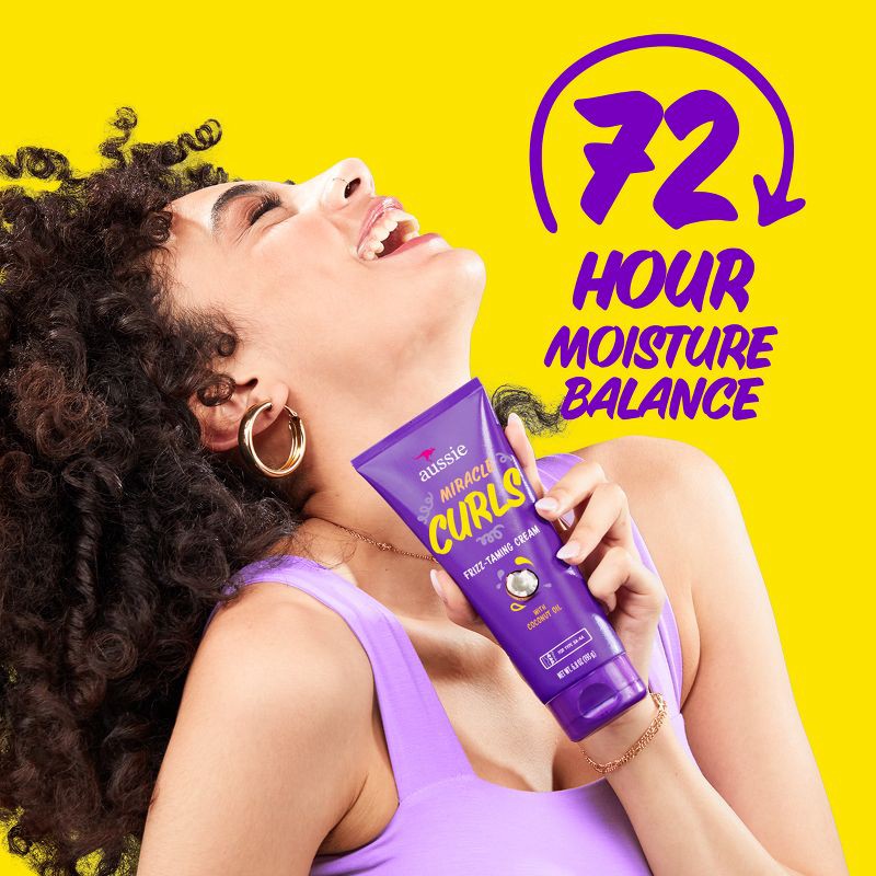 slide 5 of 9, Aussie Miracle Curls Frizz Taming Curl Cream with Coconut & Jojoba - 6.8oz, 6.8 oz