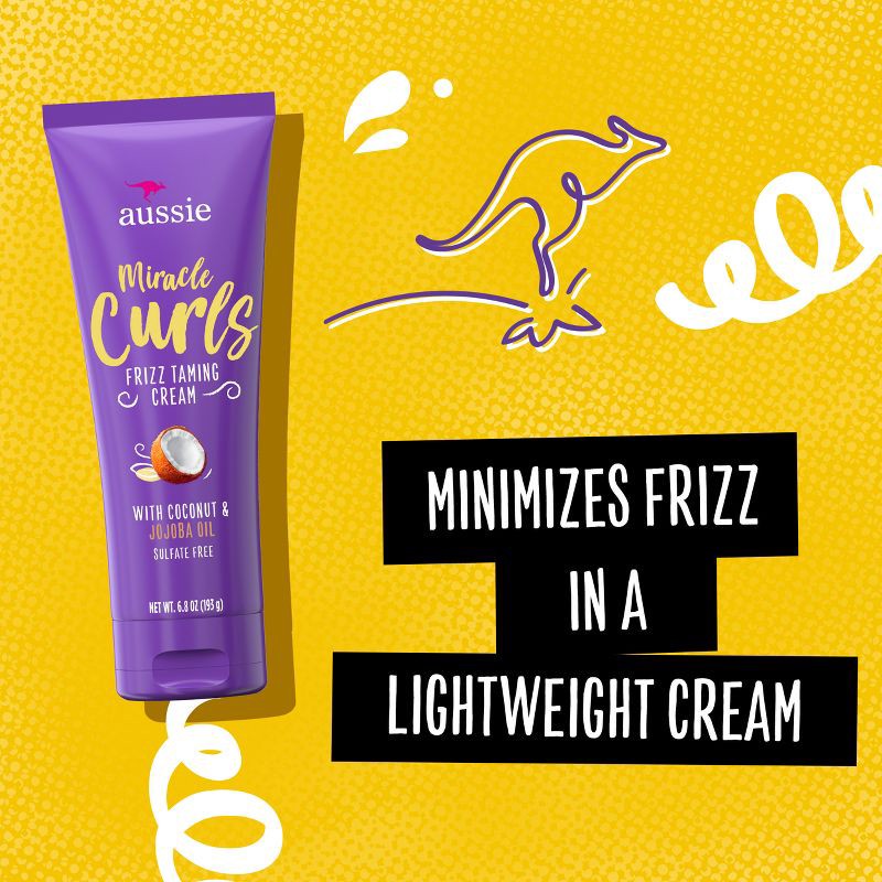 slide 9 of 10, Aussie Miracle Curls Frizz Taming Curl Cream with Coconut & Jojoba - 6.8oz, 6.8 oz