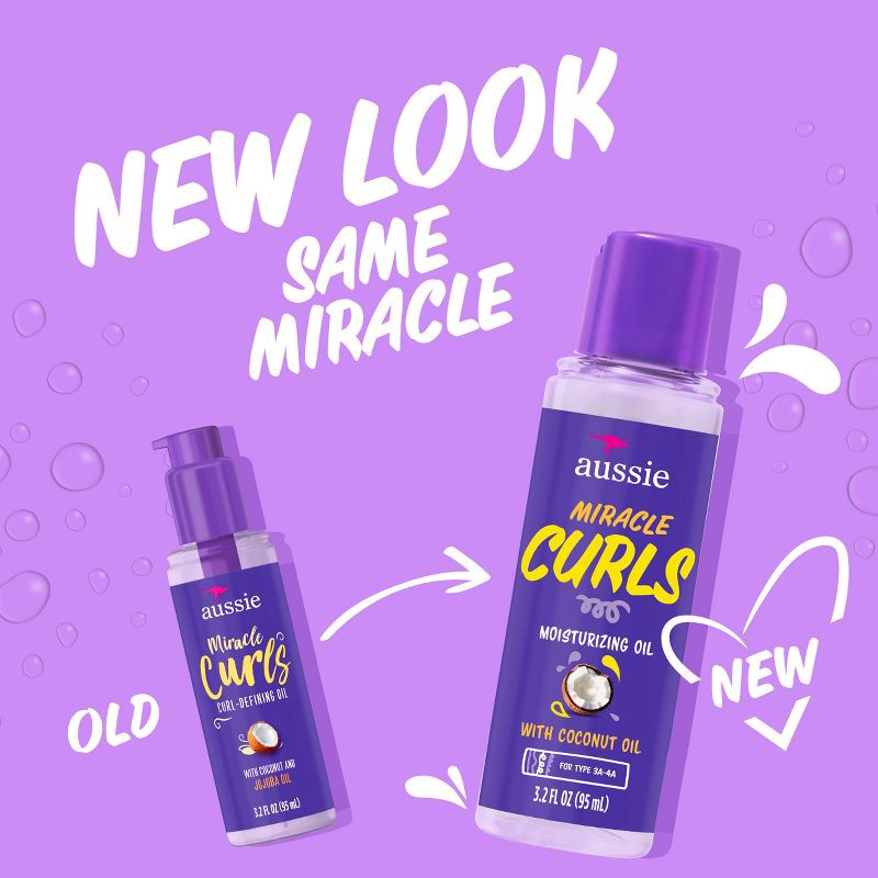 slide 2 of 9, Aussie Miracle Curls Curl-Defining Oil Hair Treatment with Jojoba Oil - 3.2 fl oz, 3.2 fl oz