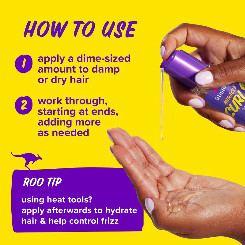slide 5 of 9, Aussie Miracle Curls Curl-Defining Oil Hair Treatment with Jojoba Oil - 3.2 fl oz, 3.2 fl oz