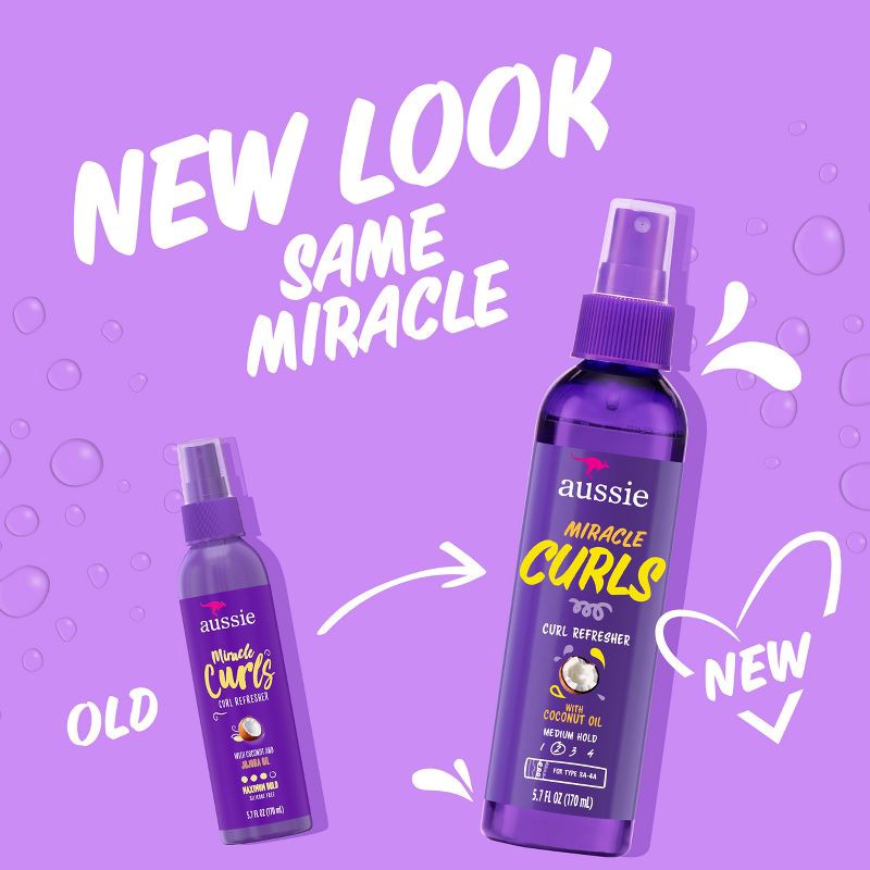 slide 3 of 9, Aussie Miracle Curls Refresher Spray Gel - 5.7 fl oz, 5.7 fl oz