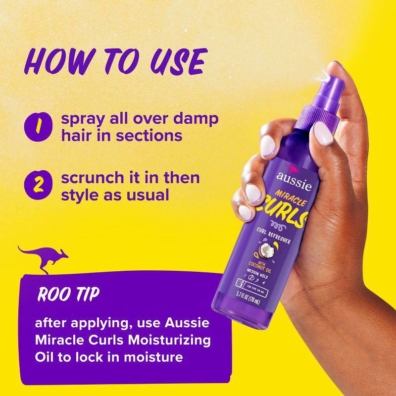 slide 6 of 9, Aussie Miracle Curls Refresher Spray Gel - 5.7 fl oz, 5.7 fl oz