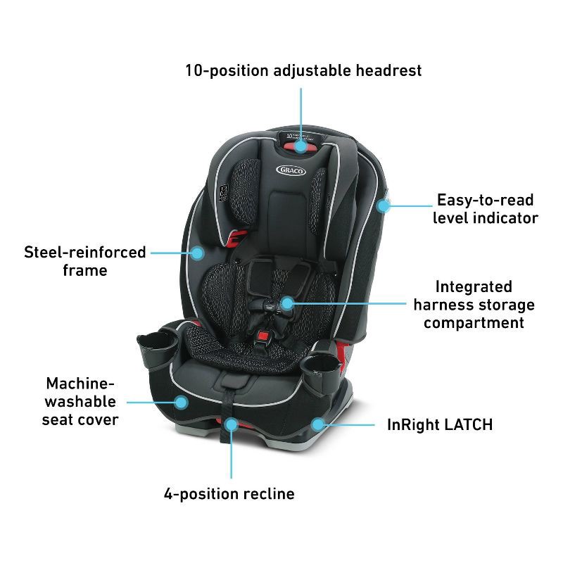 slide 7 of 11, Graco Slim Fit 3-in-1 Convertible Car Seat - Camelot, 1 ct