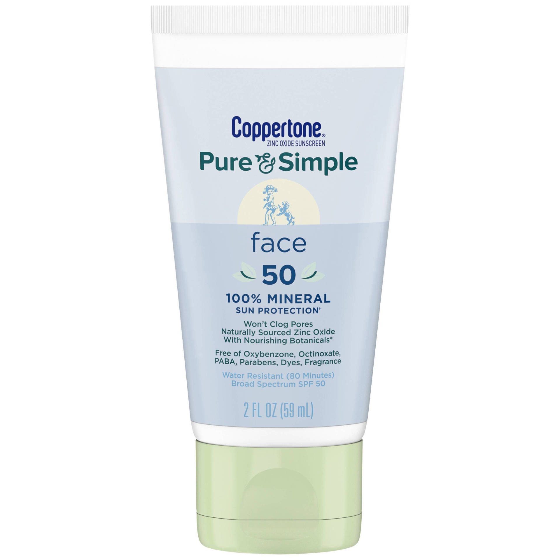 slide 1 of 5, Coppertone Pure and Simple Botanicals Faces Sunscreen Lotion- SPF 50 - 2oz, 50 x 2 oz