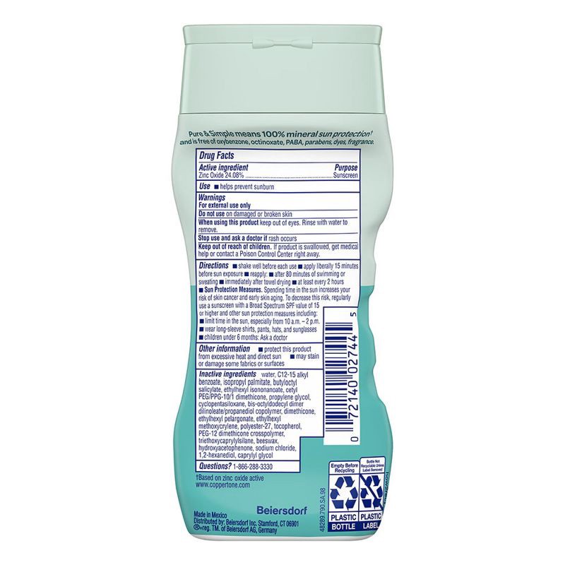 slide 2 of 11, Coppertone Pure and Simple Kids Mineral Sunscreen Lotion - SPF 50 - 6 fl oz, 50 ct; 6 fl oz