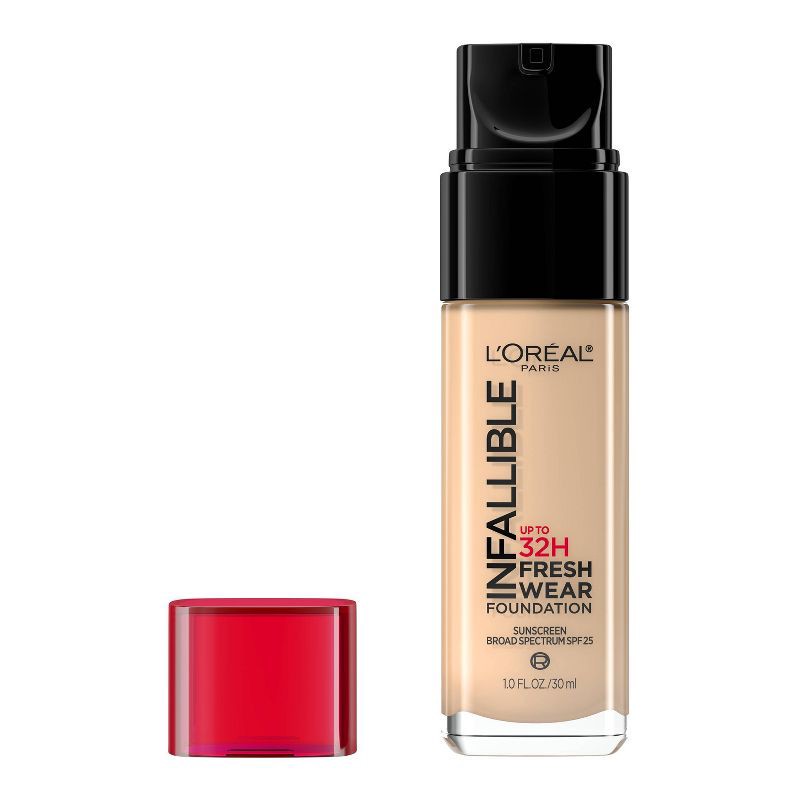 slide 1 of 8, L'Oreal Paris Infallible 32HR Fresh Wear Foundation with SPF 25 - 430 Ivory Buff - 1 fl oz, 1 fl oz