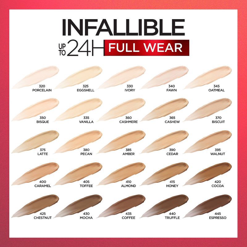 slide 6 of 7, L'Oreal Paris Infallible Full Wear, Full Coverage, Waterproof Concealer - 420 Cocoa - 0.33 fl oz, 0.33 fl oz