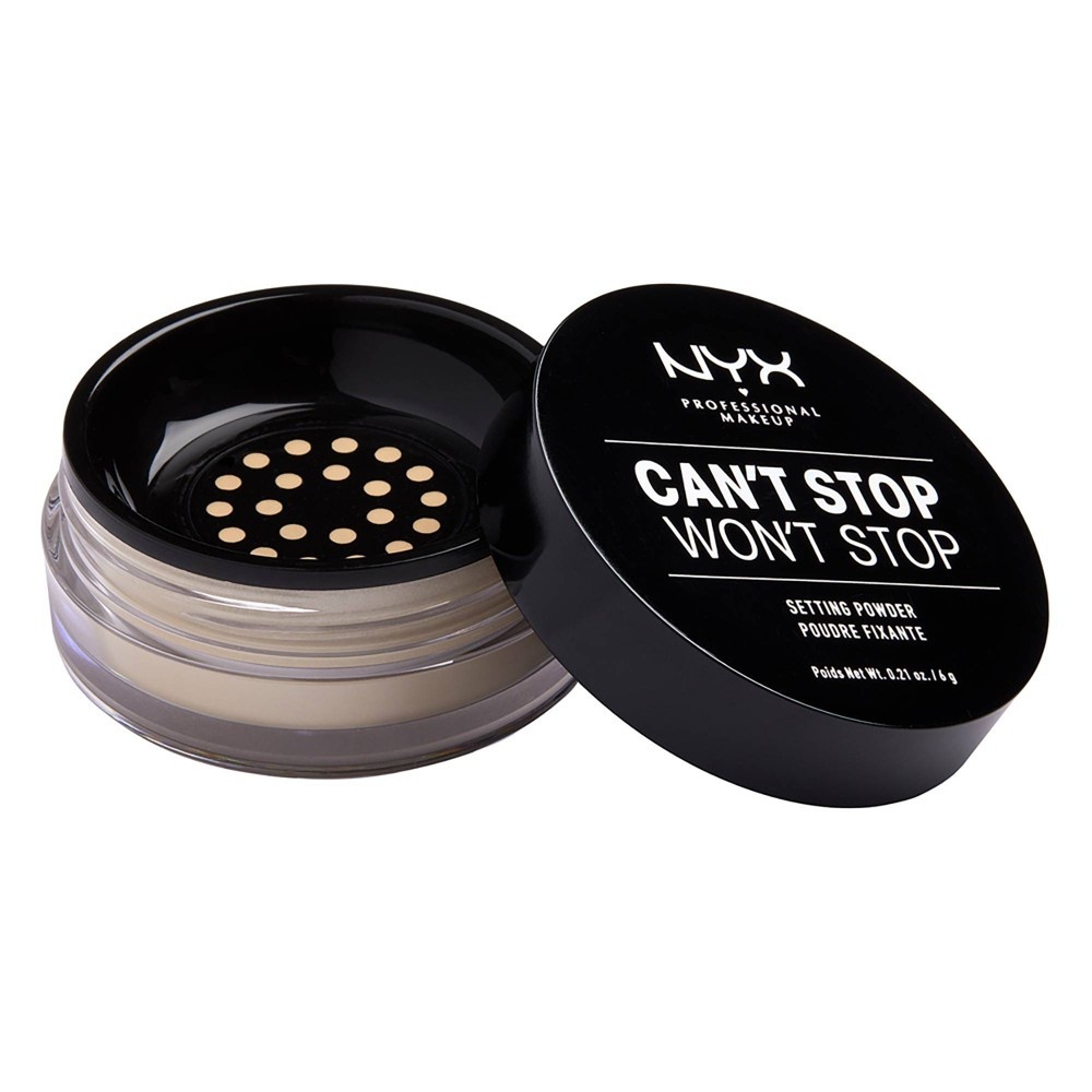 slide 2 of 5, NYX Professional Makeup Can't Stop Won't Stop Setting Loose Powder - Light/Medium, 0.21 oz