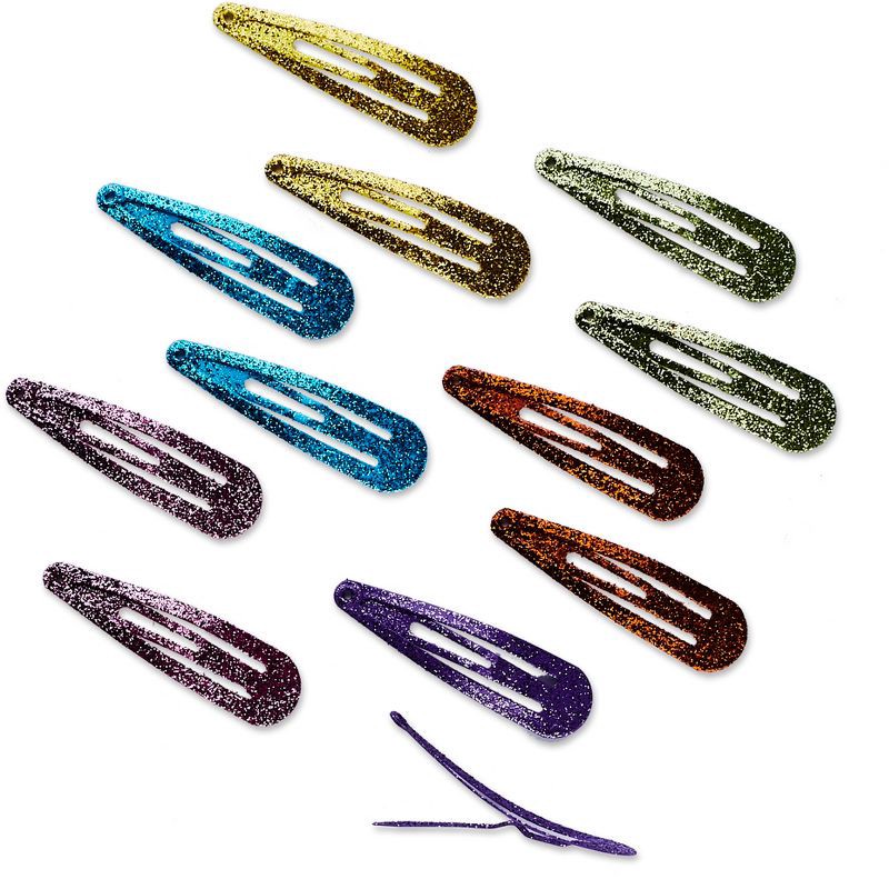 slide 3 of 3, scunci Glitter Rainbow Snap Clips - 12pk, 12 ct