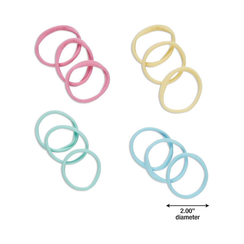 slide 4 of 4, scunci scünci Hosiery Elastic Hair Ties - All Hair - Pastels - 12pcs, 12 ct